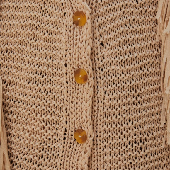 FARM Rio Sand Striped Fringe Knit Cardigan - Picture 11 of 15
